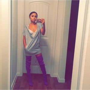 Purple miss Lola over the knee boots